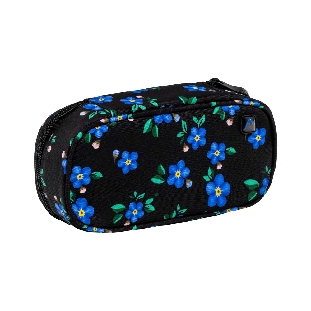 Пенал "Blue Flowers", 1 отделение, черный - 3