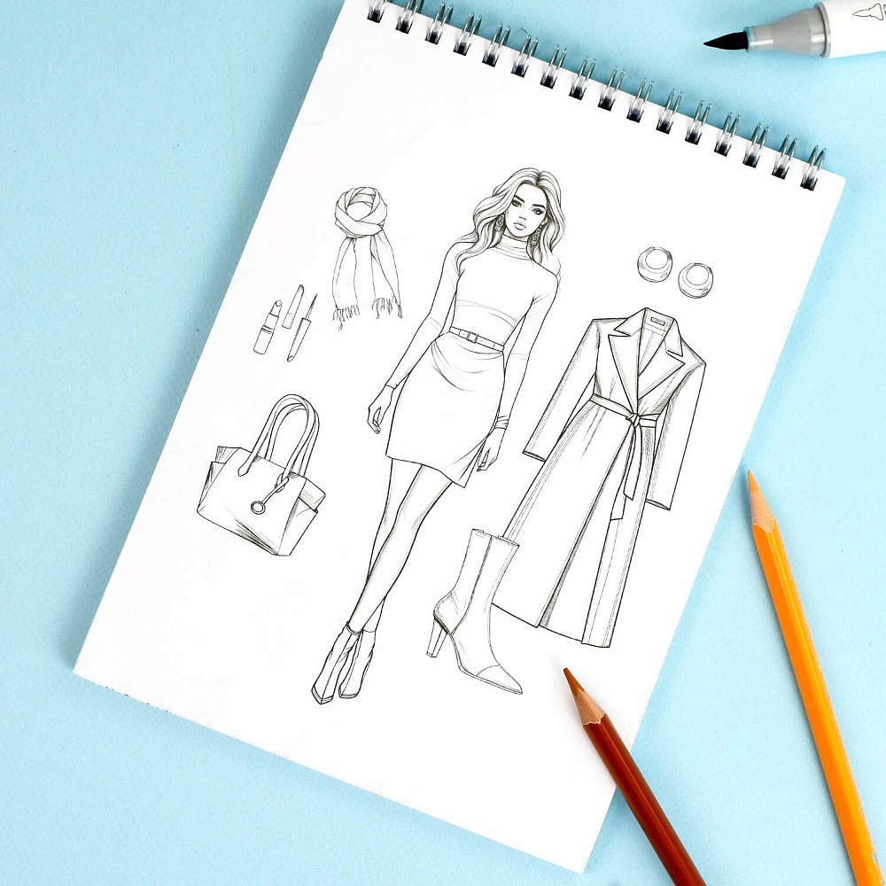 Раскраска "Создай образ.. Весна в париже" - 4