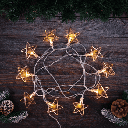 Гирлянда электрическая LED "Нить" с насадками "Звезда", 2,5 м, тепло-белый - 5