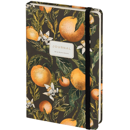 Книга записная "Flora. Paradise. Oranges", A5, 100 листов, линейка, твердая обложка, зеленый, оранжевый