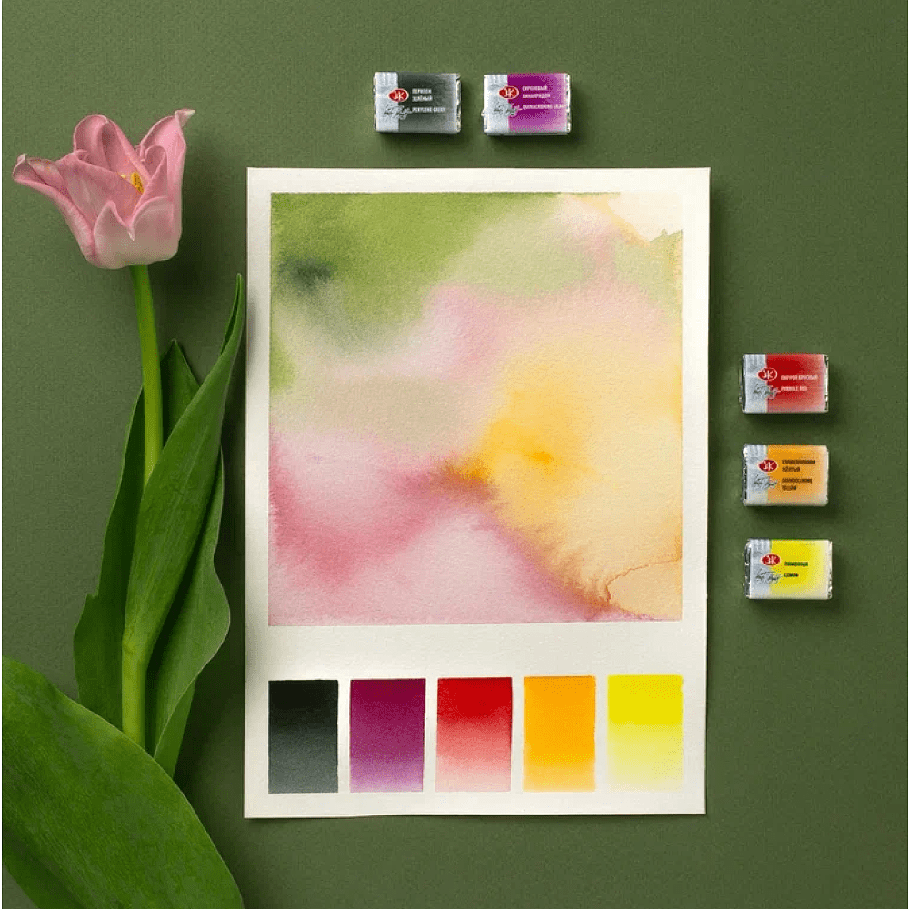 Краски акварельные "Белые ночи Ботанический атлас", набор 12 цветов, кюветы - 12