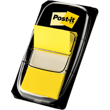 Закладки пластиковые "3М", 25х43 мм, 50 шт, желтый, в диспенсере