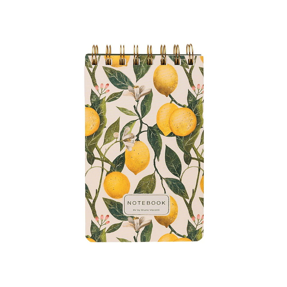 Блокнот "Flora. Paradise. Lemons", В6, 100 листов, линейка, спираль сверху, белый, желтый - 2