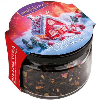 Чай Dolche vita "Земляника со сливками" с магнитом, 50 гр, черный