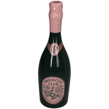 Ваза керамическая "Prosecco Bottle", 9.8х9.8х21 см, темно-зеленый, розовый