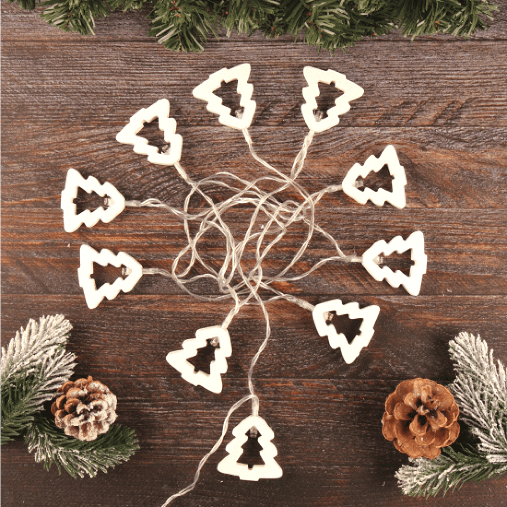 Гирлянда электрическая LED "Нить" с насадками "Елочка", 2,5 м, тепло-белый - 4