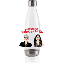 Бутылка для воды "Everybody wants to be us", 500 мл, пластик, нержавеющая сталь, белый, серебристый