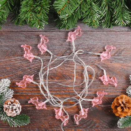 Гирлянда электрическая LED "Нить" с насадками "Единорог", 2 м, тепло-белый - 4