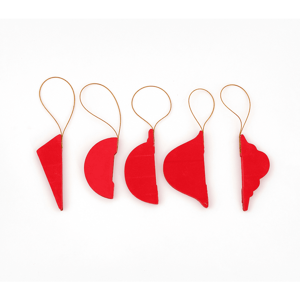Игрушка бумажная елочная "10888059", 5 шт, красный - 3