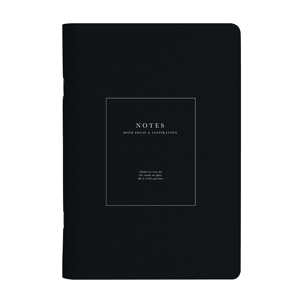 Тетрадь "Notes", A5, 48 листов, клетка, скоба сбоку, черный