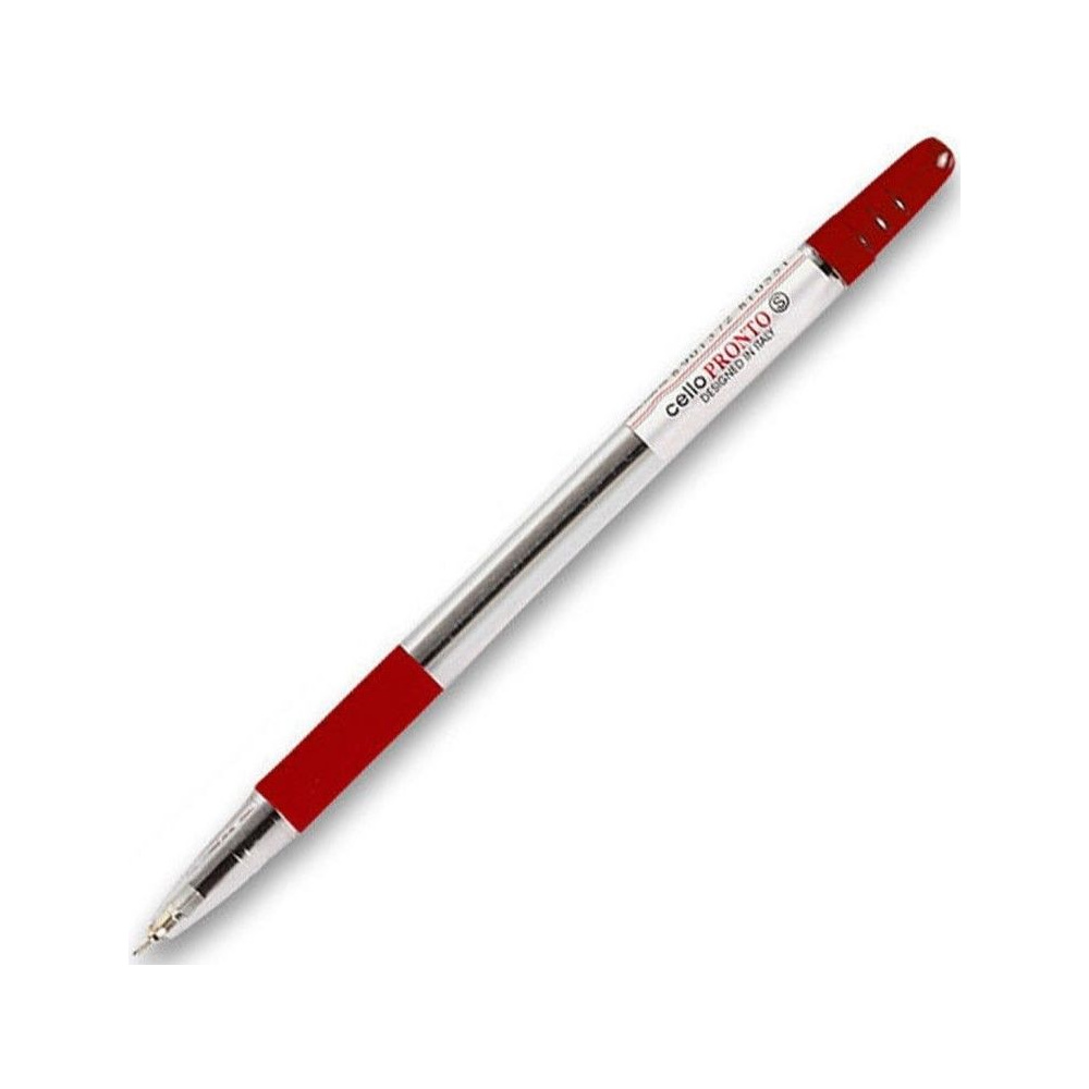 Ручка шариковая "Pronto", 0.5 мм, прозрачный, стерж. красный