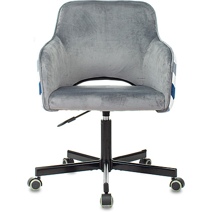 Кресло для персонала "Бюрократ CH-380M", ткань, металл, серая жемчужина зигзаг - 2