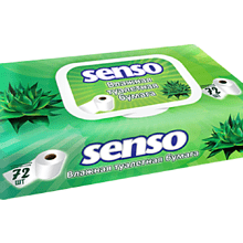 Влажная туалетная бумага "Senso" Алоэ и молочная кислота, 72 шт/упак.