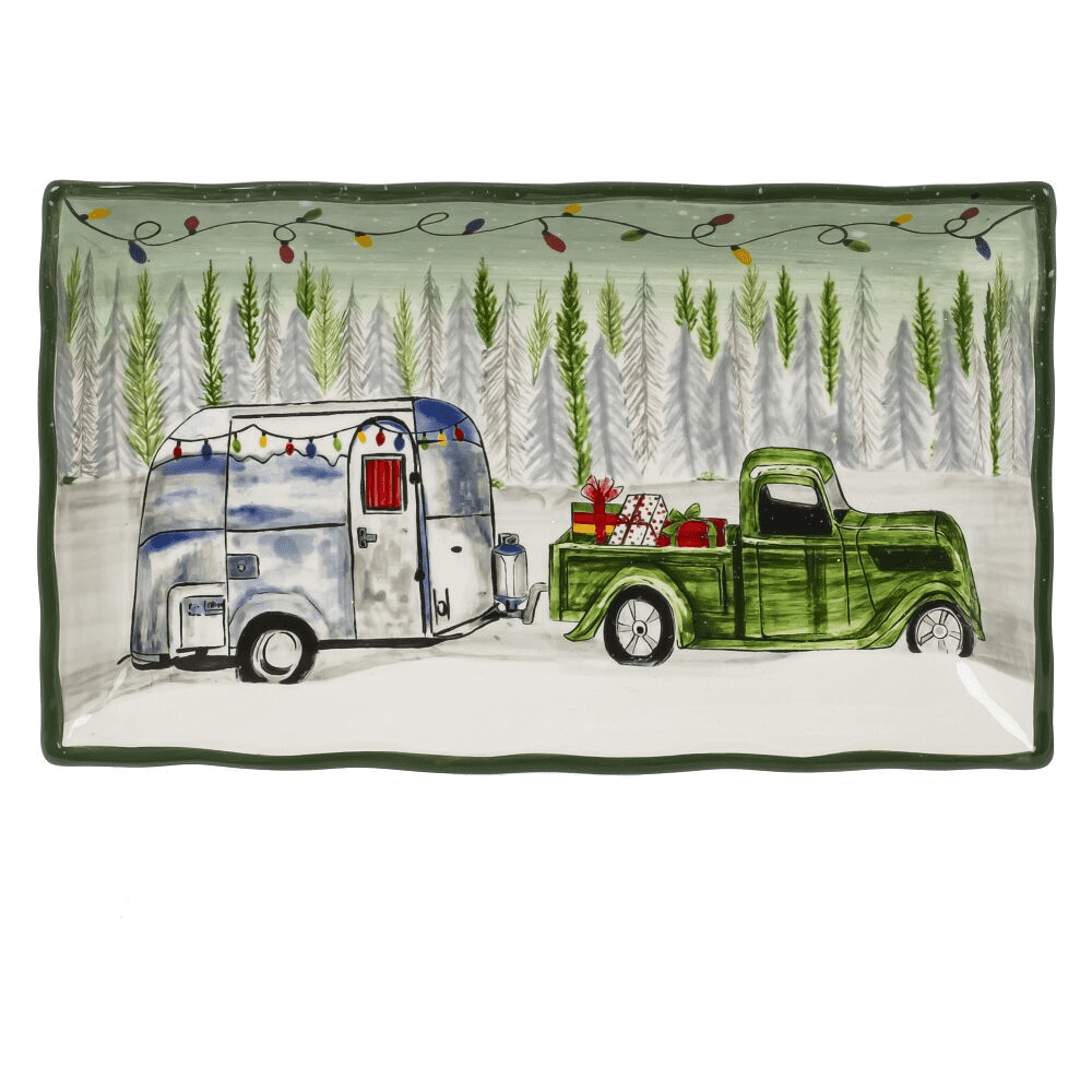 Блюдо керамическое "Сказочная пора", 37х22 см, разноцветный