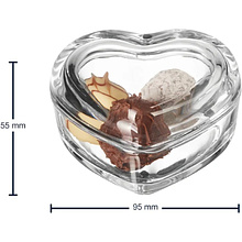 Ваза стеклянная "Heart", 8 см, с крышкой, прозрачный