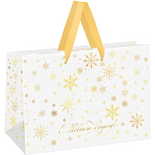 Пакет подарочный "Gold snowflake", ламинированный