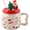 Кружка керамическая "Новый год", 450 мл, с крышкой, ассорти - 2