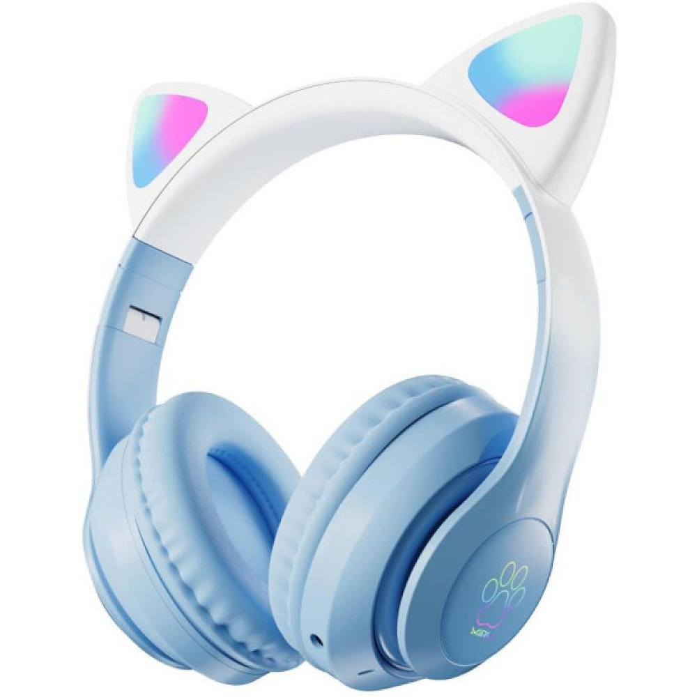 Наушники беспроводные Miru "CAT EP-W10", Bluetooth, голубой 