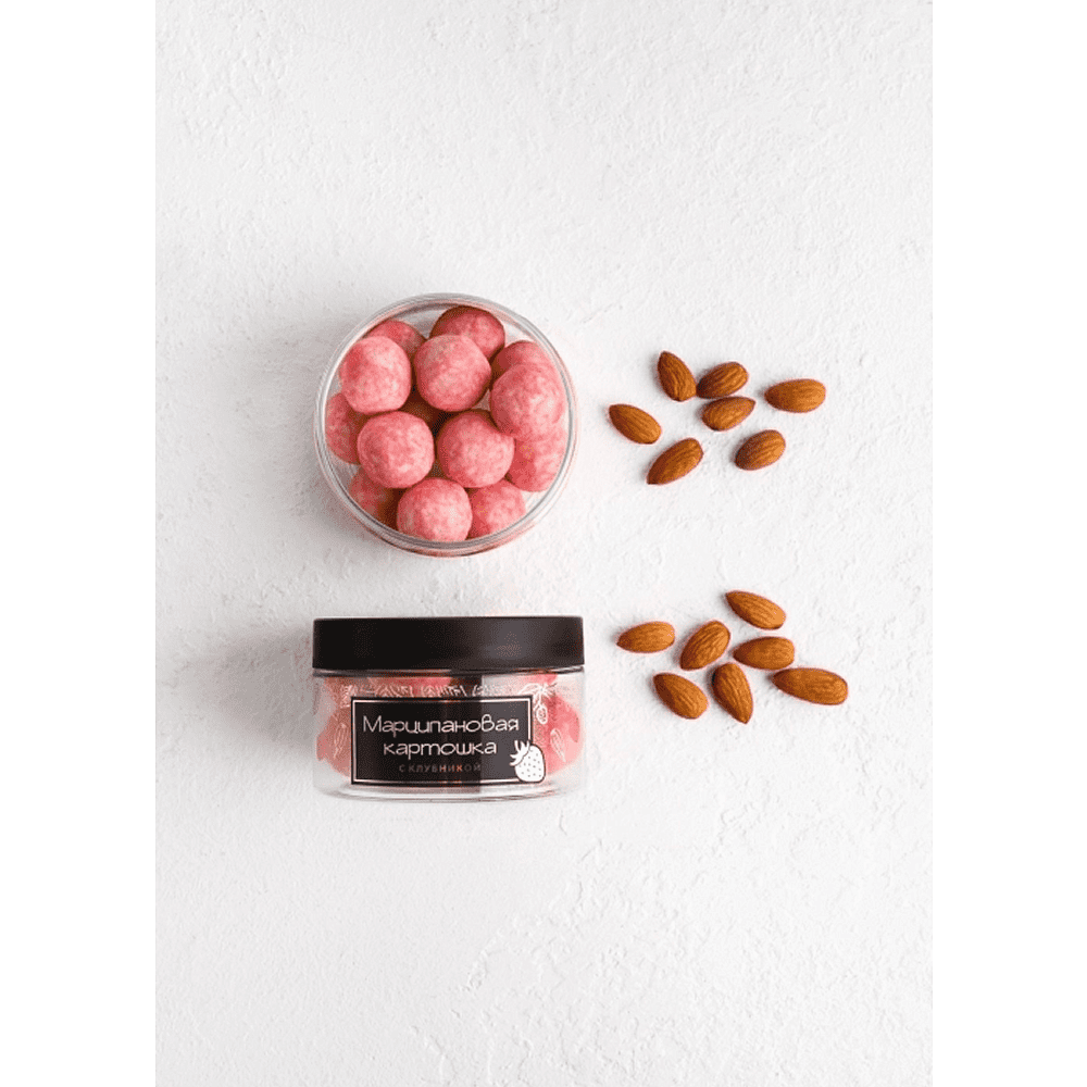 Конфеты "Сибирский кедр", картошка марципановая с миндалем и клубникой, 160 гр. - 3