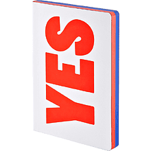 Блокнот "Yes-no", А5+, 128 листов, в точку, белый, срез красный, синий