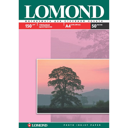 Фотобумага глянцевая для струйной фотопечати "Lomond", A6, 50 листов, 230 г/м2