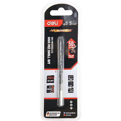 Сверло по металлу Deli RS EDH-MHZ055-E4, 5.5 мм, DIN 338, HSS-TiN - 3 Сверло по металлу Deli RS EDH-MHZ055-E4, 5.5 мм, DIN 338, HSS-TiN - 3