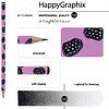 Карандаш чернографитный "HappyGraphix. Ежевика", HВ, без ластика, черный, розовый - 3