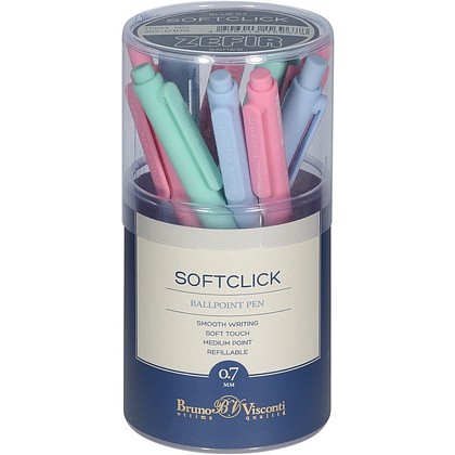 Ручка шариковая автоматическая "SoftClick. Zefir", 0,7 мм, пластик, ассорти, стерж. синий - 4