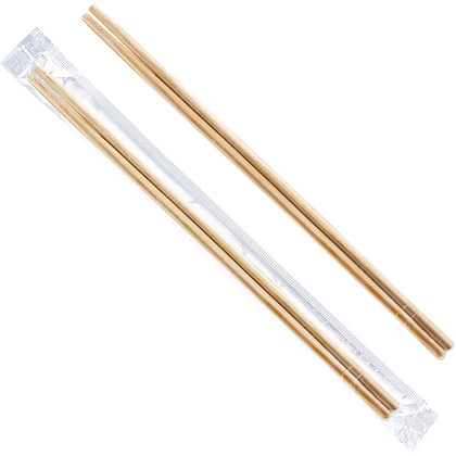 Палочки для еды 20 см, в индивидуальной ПП-упаковке, бамбук, 100 шт/упак - 2