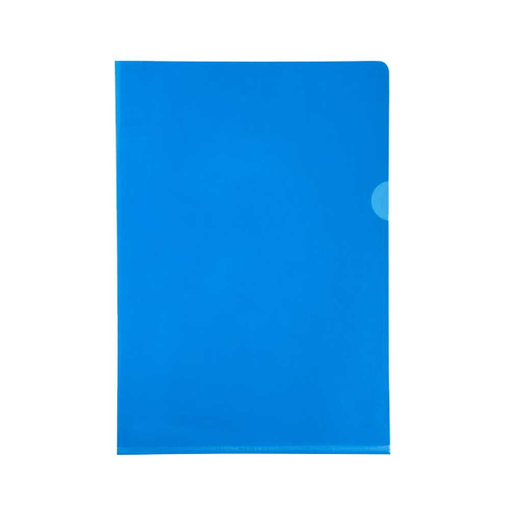 Папка-уголок "Exacompta", А4, 130 мк, ПВХ, прозрачный, синий