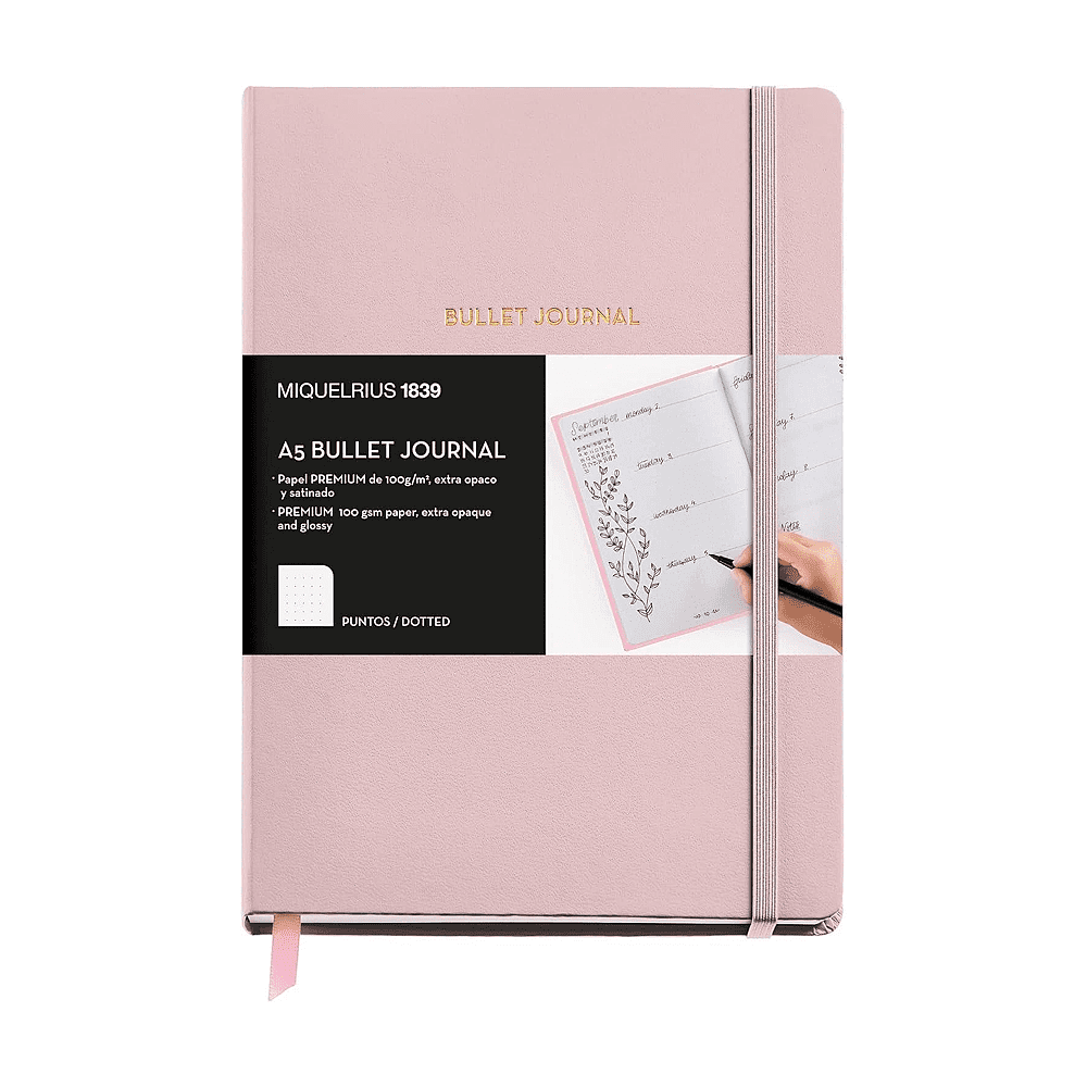Блокнот "Bullet Journal", А5, 96 листов, в точку, розовый