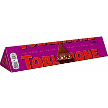 Шоколад молочный "Toblerone" 100 г, с медово-миндальной нугой, изюмом и дробленными орехами
