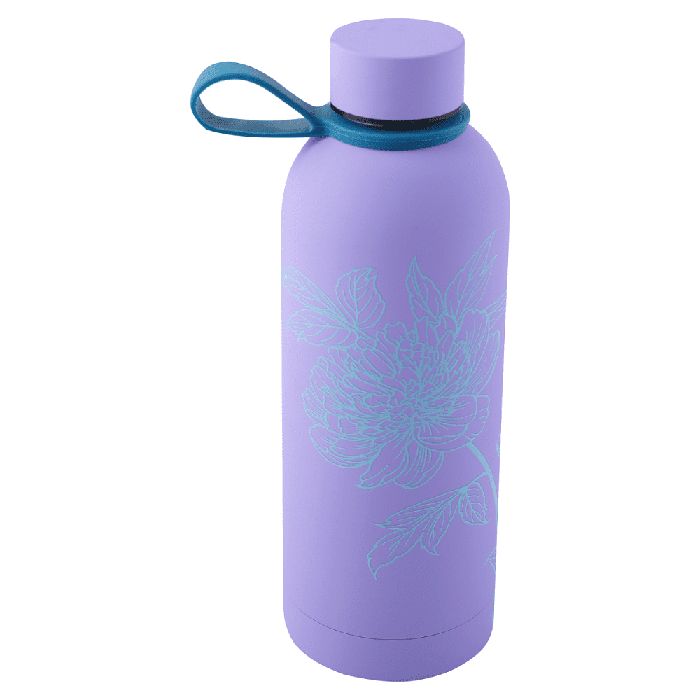 Термос "Девушка с пионами", 500 мл, фиолетовый