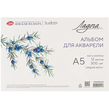 Альбом для рисования акварелью "Ладога", A5, 12 листов, склейка
