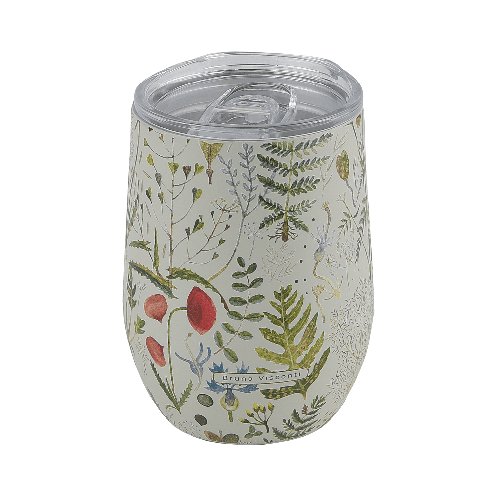 Кружка термическая "Flora. Луговые травы", металл, пластик, 360 мл, белый