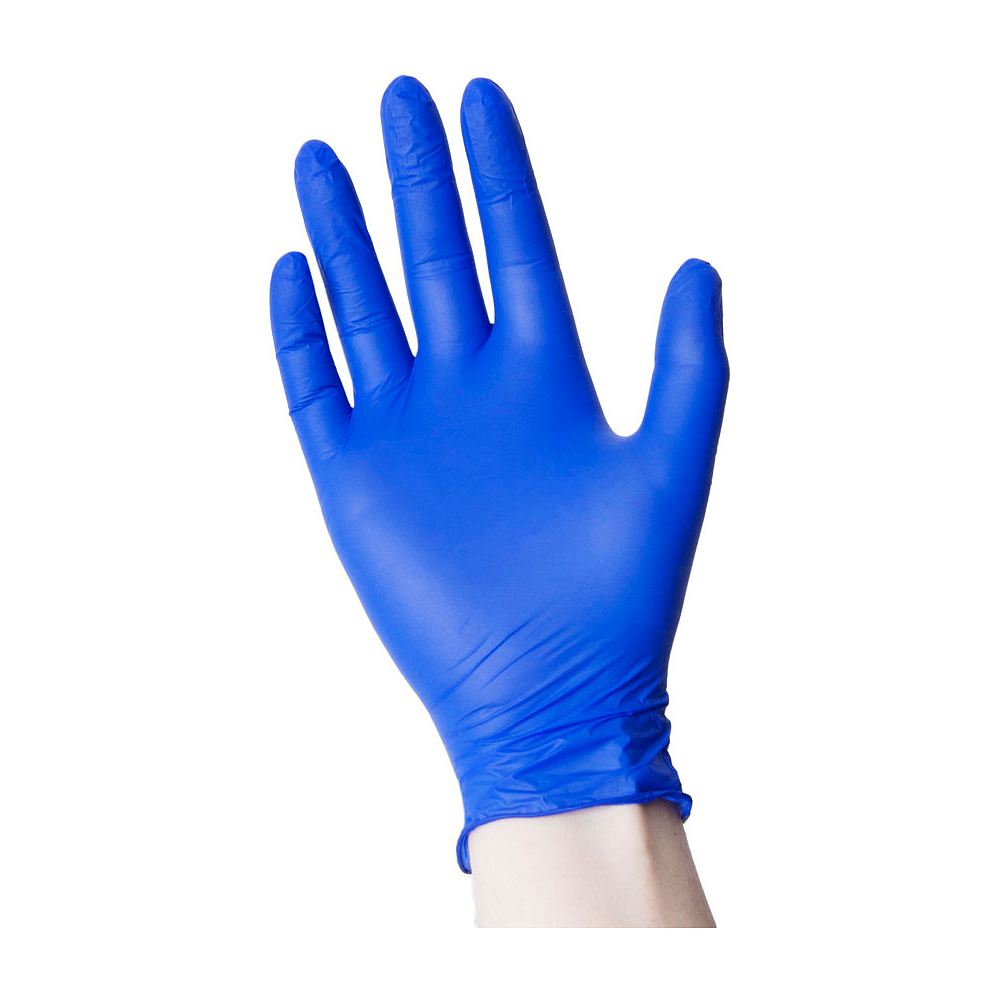 Перчатки нитриловые неопудренные одноразовые "Zaubex", р-р S, 200 шт/упак, голубой - 3