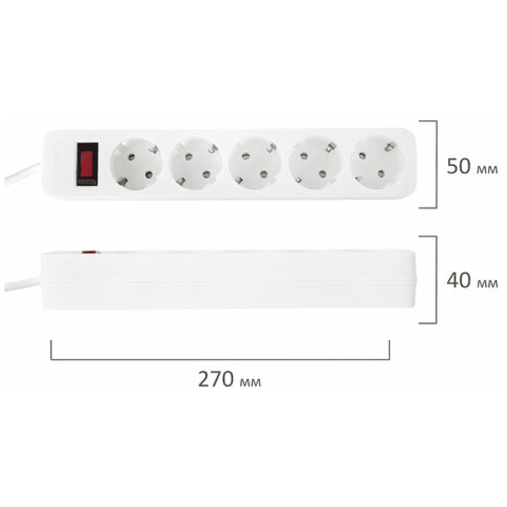 Сетевой фильтр Sonnen SPW-505, 5 м, 5 розеток, белый - 6