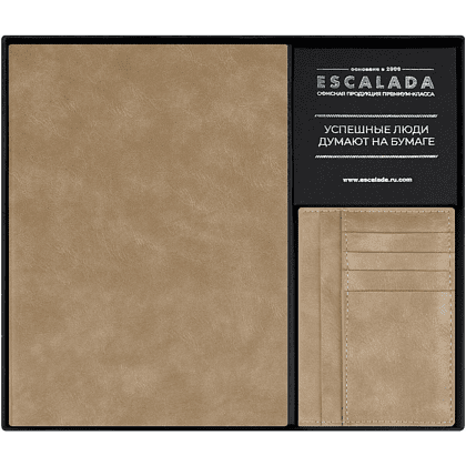 Набор ежедневник недатированный "Фланстэр", 320 страниц, + картхолдер, 100x140 мм., бежевый - 3