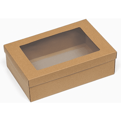 Коробка подарочная "UPAK LAND", 30х20х9 см, с окном, крафт