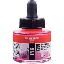 Жидкий акрил "Amsterdam", 384 флуоресцентный розовый, 30 мл, банка