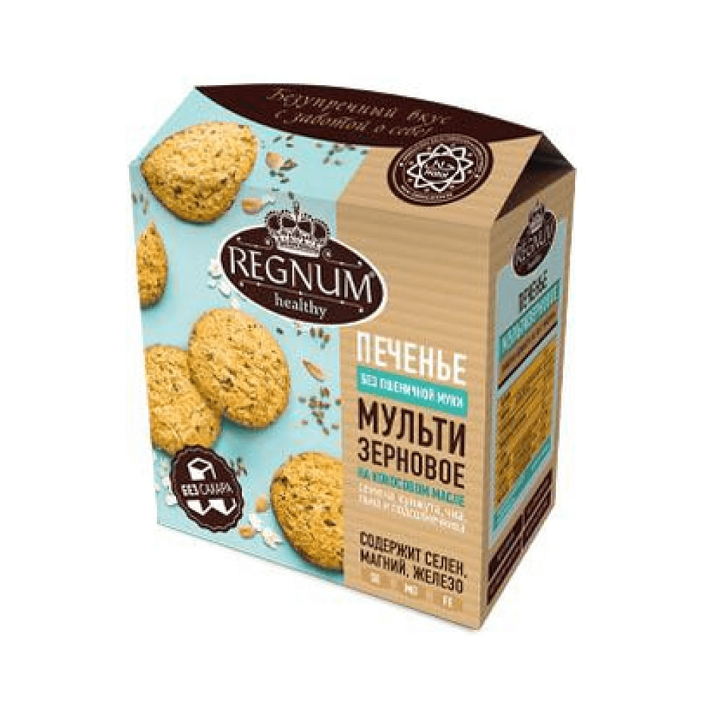 Печенье сдобное "Regnum", мультизерновое, 150 гр.