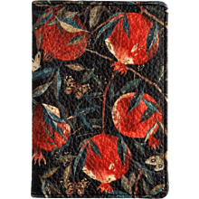 Обложка для паспорта "Flora. Гранат", кожзам., черный, красный