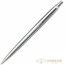 Ручка шариковая автоматическая "Parker Jotter Stainless Steel CT", 0.7 мм, серебристый, стерж. синий