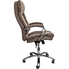 Кресло для руководителя AksHome "Leonardo", ткань, металл, коричневый - 3