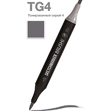 Маркер перманентный двусторонний "Sketchmarker Brush", TG4 тонированный серый 4