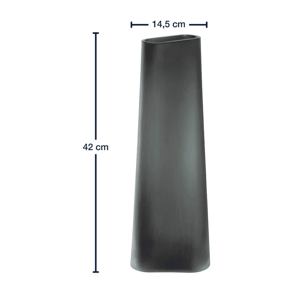 Ваза стеклянная "Turno", 42 см, матовый серый - 2