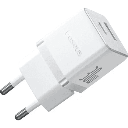 Сетевое зарядное устройство Baseus Palm C+U 30W EU, P1011160A213-01, белый  - 2