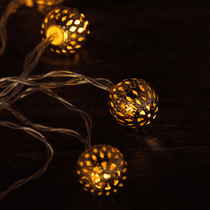 Гирлянда электрическая LED "Нить" с насадками "Ажурный шар", 5 м, тепло-белый - 5