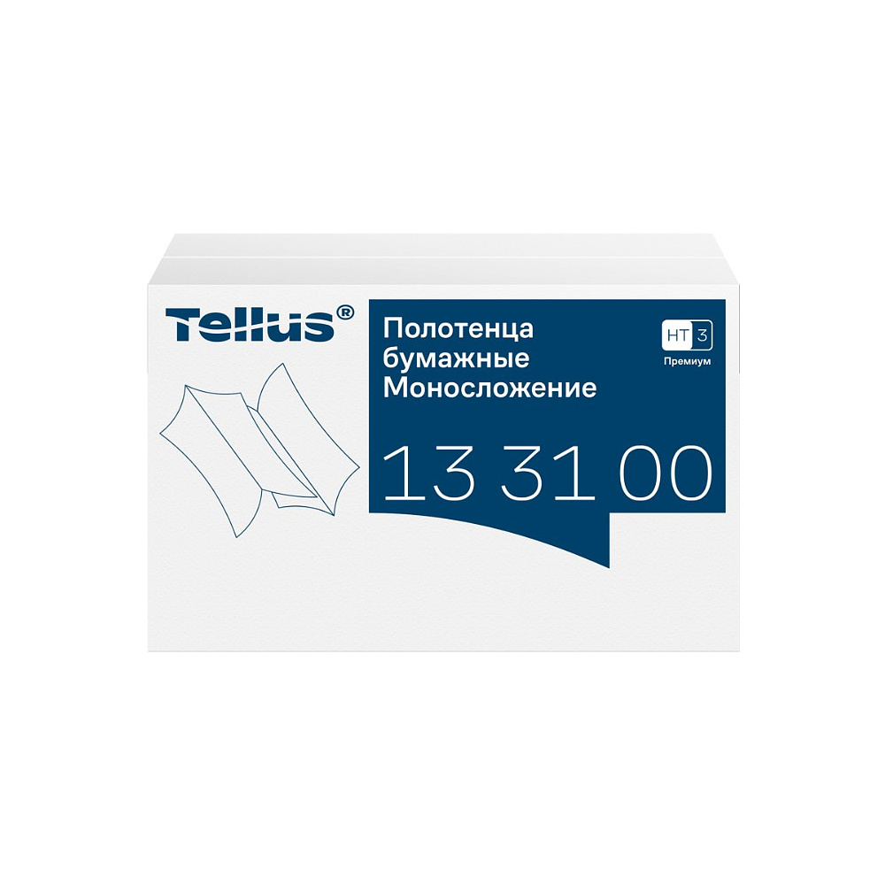 Полотенца бумажные Tellus Синглфолд Премиум, листовые, 2 слоя, 200 листов, H3 - 2