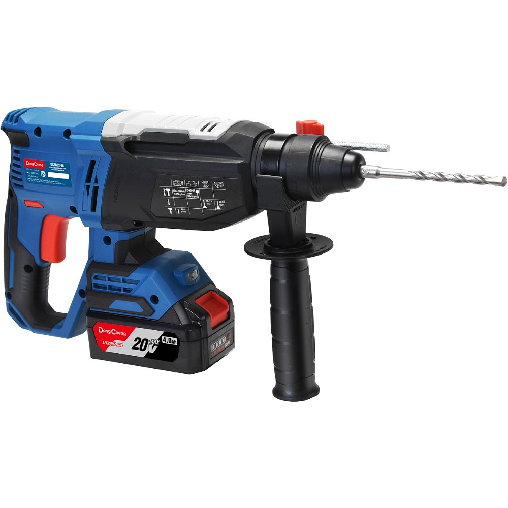Аккумуляторный перфоратор DongCheng DCZC02-26 (TYPE EM), 20 В, 3.1 Дж, 2 АКБ, 4 Ач, З/У 2 А - 4 Аккумуляторный перфоратор DongCheng DCZC02-26 (TYPE EM), 20 В, 3.1 Дж, 2 АКБ, 4 Ач, З/У 2 А - 4